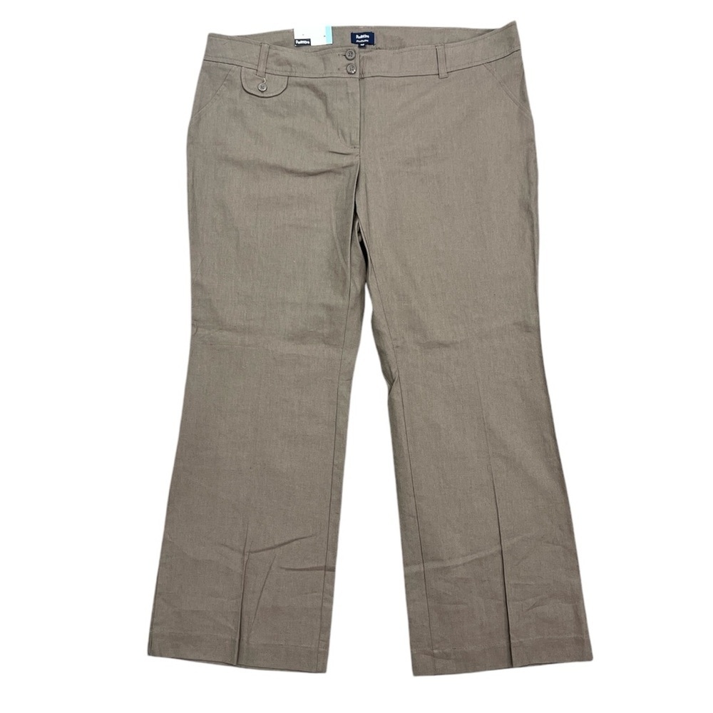 NWT coastal linen blend taupe brown wide leg pants trousers 16P